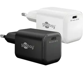 Goobay Nano 65W czarny / Zasilacz / 1x USB-C / USB-C PD / GaN / 65W