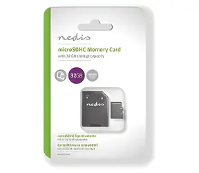 Nedis microSDHC 32 GB / Karta pamięci / UHS-I / odczyt: 100 MB/s / zapis: 45 MB/s / w zestawie adapter SD