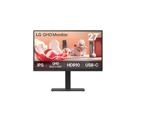 27" LG 27BA75QB-B czarny / Monitor / IPS / 2560×1440 / 100 Hz / USB-C 65 W / RJ-45 / obrotowy