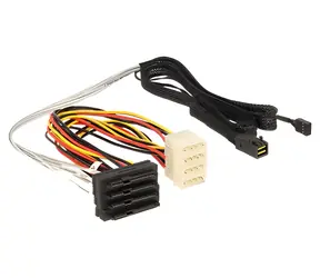 Kabel DeLock Mini SAS HD SFF-8643 (M) - 4X SAS SFF-8482 (F) 1m / SAS-3 12 Gbit/s