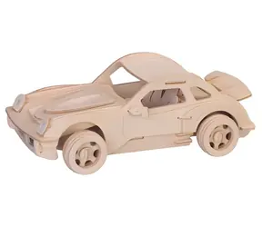 Kit KONSTRUKCYJNY DO Woodcraft Drewniane puzzle 3D Porsche duże / naturalne drewno / od 6 lat / Poziom trudności: łatwy