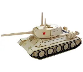 Kit DO KONSTRUKCJI Z Woodcraft Puzzle 3D Czołg T-34 P / naturalne drewno / od 8 lat / Poziom trudności: średni