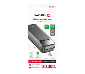 Swissten Power Line II 30000 mAh czarny / Power Bank