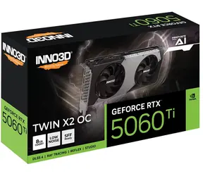 Inno3D GeForce RTX 5060 Ti Twin X2 OC / Karta graficzna / 8 GB GDDR7 / 128-bit / 1x HDMI + 3x DP / 650 W