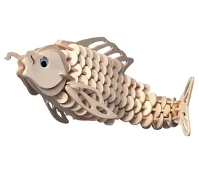 Woodcraft Drewniana układanka 3D Karp naturalny / 172 elementy / od 6 lat / Poziom trudności: średni
