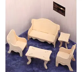 Woodcraft Drewniana układanka 3D Salon / od 5 lat / Stopień trudności: łatwy