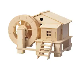 Drewniana układanka 3D Woodcraft Młyn wodny / od 6 lat / Poziom trudności: niski