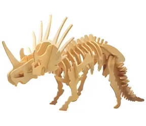 Drewniana układanka 3D Woodcraft Styracosaurus / 41 elementów / od 6 lat / Poziom trudności: łatwy