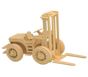 Woodcraft Drewniana układanka 3D Wózek widłowy naturalny / 58 elementów / od 6 lat / Poziom trudności: łatwy
