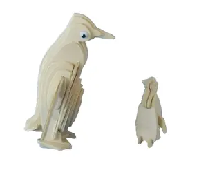 Drewniana układanka 3D Woodcraft Pingwin / od 6 lat / Poziom trudności: łatwy
