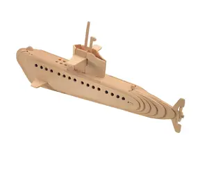 Woodcraft Drewniana układanka 3D Łódź podwodna naturalna / od 6 lat