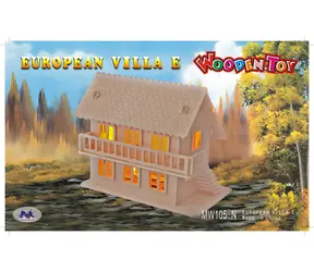 Drewniana układanka 3D Woodcraft Willa / od 6 lat / Poziom trudności: łatwy