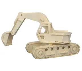 Woodcraft Drewniana układanka 3D Koparka / 118 elementów / od 6 lat / Poziom trudności: łatwy