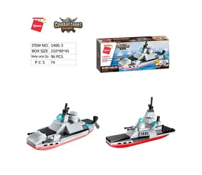 Lotniskowiec QMAN 1406-3 Sea Wolf Class SSN 2w1 / Zestaw konstrukcyjny / 74 elementy / od 6 lat