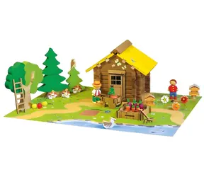 Jeujura Drewniany zestaw konstrukcyjny Mały domek w naturze / 95 elementów / od 5 lat