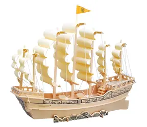 Woodcraft Drewniane puzzle 3D Żaglowiec P131 / 50+ elementów / od 8 lat / Poziom trudności: średni