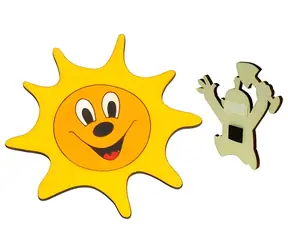 DODO Drewniany magnes Sunshine / żółty / od 3 lat