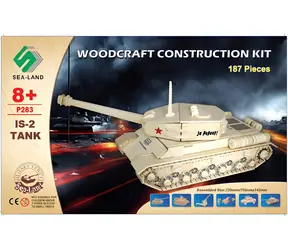 Woodcraft Drewniana układanka 3D czołg IS 2 / 187 elementów / od 8 lat / Poziom trudności: średni