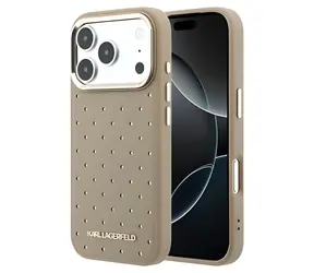 Karl Lagerfeld Perforated Gold Dots beżowy iPhone 17 Pro Max