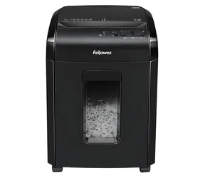 Fellowes 10 M / Niszczarka / 10 arkuszy papieru 70 g / mikrocięcie 2×12 mm / Szerokość wejściowa 220 mm / P-5