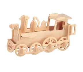 Woodcraft Drewniana układanka 3D Lokomotywa mała / 30 elementów / od 6 lat / Poziom trudności: łatwy