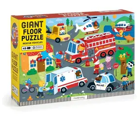 Mudpuppy Puzzle podłogowe Pojazdy ratownicze / 48 elementów / od 4 lat
