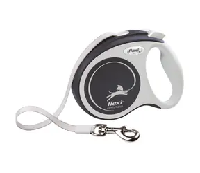 Smycz FLEXI Comfort PLUS S 5 m antracytowa / Samozwijająca się / Do 15 kg / Uchwyt Soft Grip