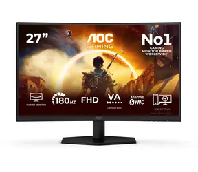 27" AOC Gaming C27G42FE czarny / Monitor / VA / 1920x1080 / 180Hz / HDMI + DP / VESA