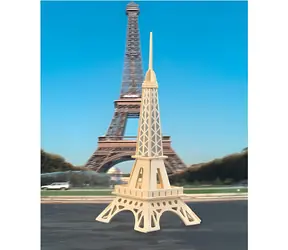 Woodcraft Drewniana układanka 3D Wieża Eiffla mniejsza / od 8 lat / Poziom trudności: łatwy