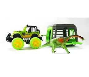 MAC TOYS Samochód Jeep z przyczepą i dinozaurem / Plastik