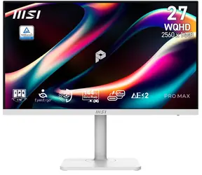 27" MSI PRO MAX 271QPHW E14 biały / Monitor / IPS / QHD 2560×1440 / 144 Hz / 300 cd/m2 / HDMI + DP / VESA