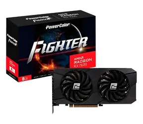 PowerColor Radeon RX 7600 Fighter 8GB / Karta graficzna / 2655 MHz / 8 GB GDDR6 / 128-bit / 3x DP + 1x HDMI / 600 W