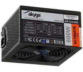 Akyga Ultimate AK-U4-600 / Zasilacz / ATX / 600W / aktywny PFC / 80 PLUS / 120 mm