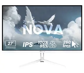 27" Arozzi NOVA 27T2K260 biały / Monitor / IPS / 2560x1440 / 260Hz / 1ms / 2x HDMI / 2x DP