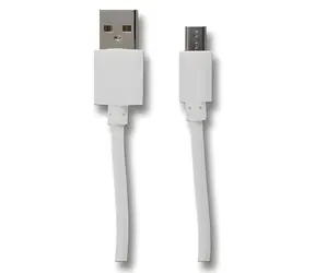 2GO biały / Kabel do transmisji danych i ładowania / USB-A do Micro-USB / 1 m / nylonowy