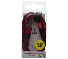 2GO USB-A - Micro-USB 1 m czerwony / Kabel do transmisji danych i ładowania / Nylon