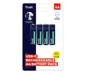 Trust 25631 / Akumulator AA / USB-C / 1700 mAh / 4 szt. / 800 cykli