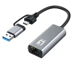 LevelOne USB-0423 / Adapter sieciowy / USB-C, USB-A / RJ45 / 2,5 Gb/s