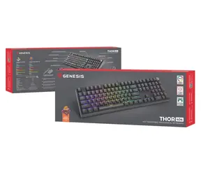 Genesis Thor 404 RGB Outemu Peach Silent black / Klawiatura mechaniczna do gier / USB / Układ US