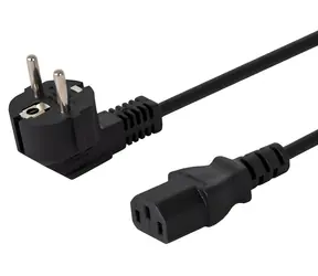 Savio CL-98 czarny / Kabel zasilający / Schuko - IEC C13 / 1,8 m / Złącze kątowe 90°
