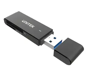 Unitek Y-9327A czarny / Czytnik kart pamięci / USB 3.2 Gen 1 typu A / SD i microSD / 2 gniazda
