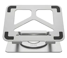 Unitek D1109A szary / Podstawka pod laptopa / Aluminiowa / Obrotowa 360° / Hub USB HDMI, LAN, PD 100W / do 17"