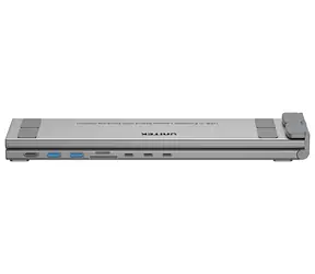 Unitek D1137AGY01 srebrny / Stacja dokująca / USB-C / 3x USB-C / HDMI 4K / czytnik kart / PD 100W
