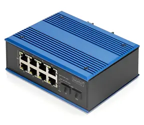 Digitus DN-651150 / Przełącznik / 8x Gigabit RJ45 / 2x SFP 1000Base-FX / Niezarządzany / Szyna DIN / IP40