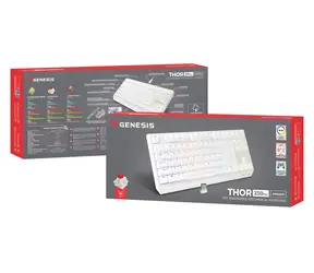 Genesis Thor 230 TKL RGB Outemu Red White / Bezprzewodowa klawiatura gamingowa / Mechaniczna / Układ US / USB, Bluetooth
