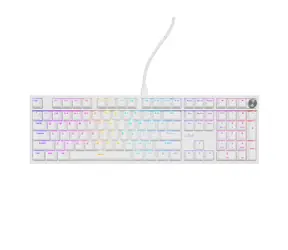 Genesis Thor 404 biała / Klawiatura mechaniczna do gier / RGB / Gateron Yellow Pro / Przewodowa USB-A / Układ US