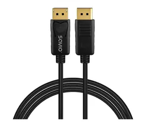 Savio CL-205 czarny / kabel DisplayPort / 2 m / DP 1.4 / 240 Hz / 8K