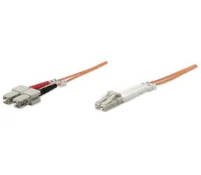 Intellinet LC-SC 2m pomarańczowy / Kabel krosowy optyczny / Wielomodowy OM1 / Duplex / LSZH bezhalogenowy