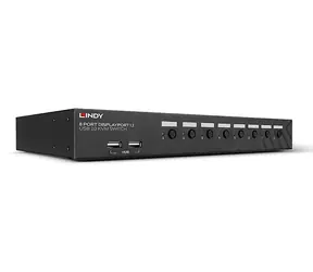 Przełącznik Lindy DisplayPort 1.2 USB/KVM 8- Port /4K UHD/1U/czarny