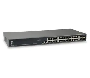 LevelOne GEP-2682 / Przełącznik / 24x 1 Gb/s / PoE+ 370 W / Zarządzany L3 / 19"